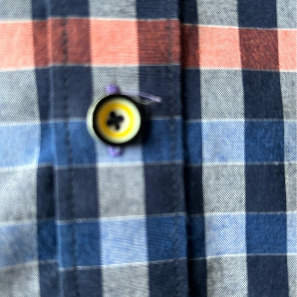 Justing tailored button down shirtt XL Plaid with floral inside cuff and collar - Picture 11 of 16